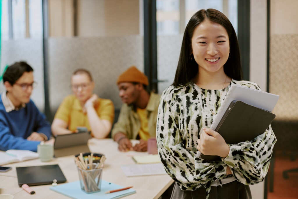 Student at her sales internship