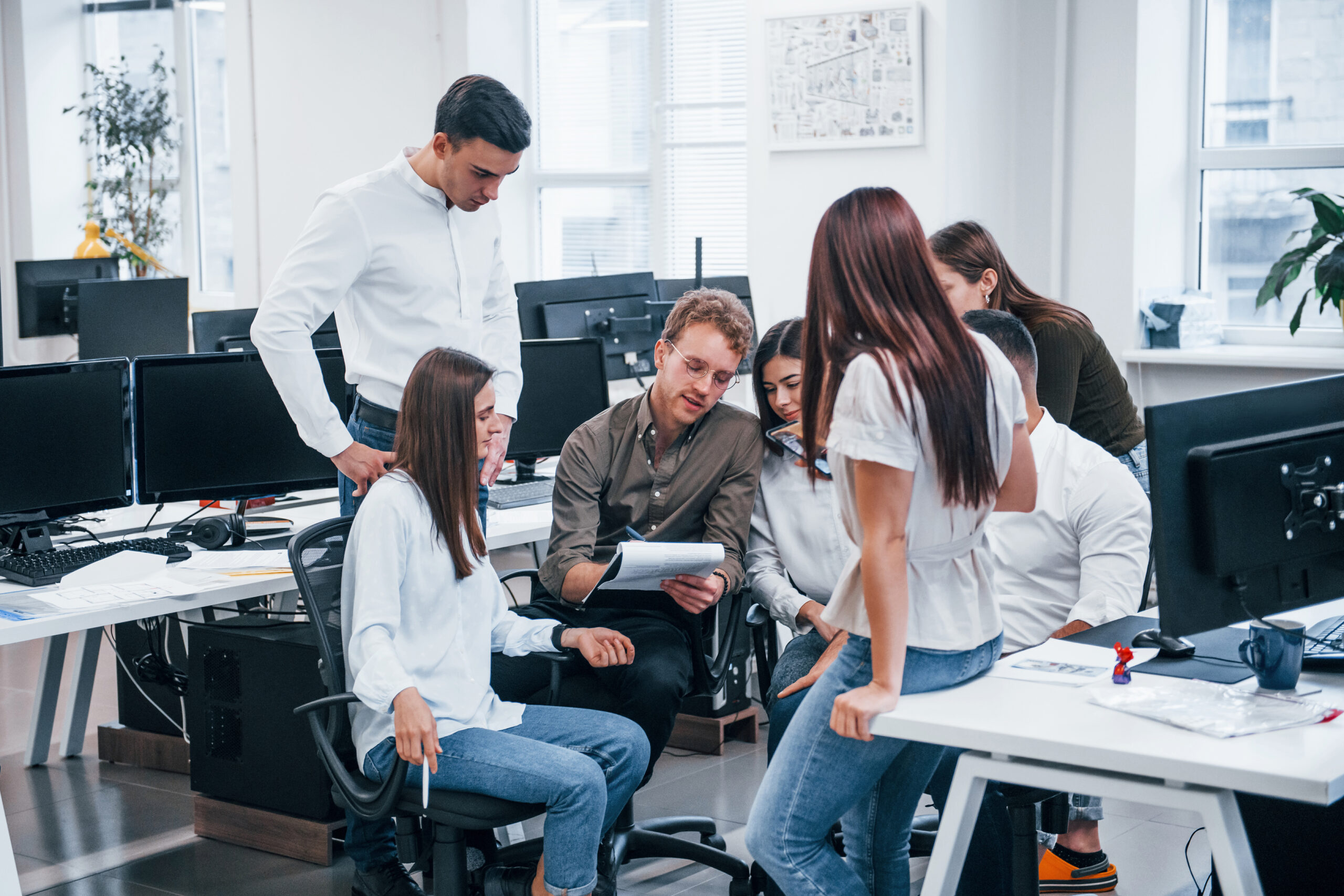 A sales team learning from each other
